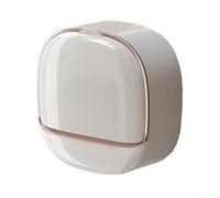 Punch Wall Mounted Soap Holder with Drainage and Cover, Space Saving Soap Box for Bathroom Use Made from Plastic (White)