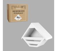 Punchau Mourning Dove Nesting Box Outdoor- 14L x 11H x 6W Inch Dove Bird House Nest Box- White PVC Composite Birdhouse for Outside Doves, Pigeons, Robins & Blue Jays