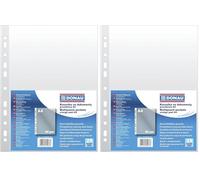 Punched Pockets DONAU PP A4 Orange Peel 40 MICR 25 Pcs/Document Archiving/Type-Orange Peel/Kind-Standard/Material-PP/Colour-Transparent/Format-A4 / Thickness (mm)-40 (Pack of 2)