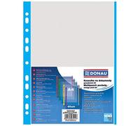 Punched Pockets DONAU PP A4 Orange Peel 40 Micron Coloured Spine Feature Blue 100pcs / Document Archiving/Type-Crystal/Kind-Coloured Edge/Material-PP/Colour-Blue/Format-A4