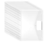 Punched Pockets Plastic Wallets, 20 Pack A4 File Folders for Document Paperwork Clear Envelope with Label Pocket Snap Button Ring Binder Home School Office Supplies
