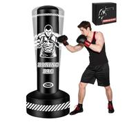 Punching Bag for Adults, 180cm Free Standing Boxing Bag Inflatable Heavy Punch Bag with Stand Kickboxing Bags for MMA Muay Thai Fitness Women Men Training Equipment