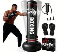Punching Bag for Adults 190CM, Free Standing Inflatable Boxing Bag with Boxing Gloves and Air Pump, Women Men Stand Kickboxing Bags for Training MMA Muay Fitness Thai Home Gym Beginners