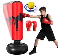 Punching Bag for Kids Ninonly 160cm Inflatable Kids Punching Bag with Boxing Gloves Stable Free Standing Punch Bag for Practicing Karate, Taekwondo, MMA, Birthday Gifts for Boys & Girls (Kicking)
