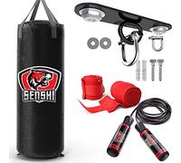 Punching Bag For Outdoor, Waterproof Punch Bag | Heavy Duty Hanging Boxing Bag Unfilled & Filled Punch Bag Set With Bracket, Wraps & Jump rope (3 Ft, Filled)