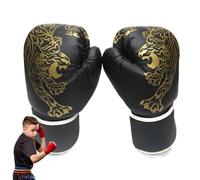 Punching Bag Gloves - Thai Boxing Training Gloves, Tiger Print Design | PU Leather Breathable Sparring Kickboxing Fighting Gear Professional Gym-Gloves for Men Women Martial Arts Thai Workou
