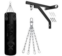 Punching Bag Set with Free Bracket and Chain, Choose from 3 to 6 Feet Sizes (MAT BLACK, 5FT)