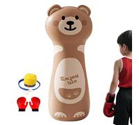 Punching Bag - Thick Yellow Synthetic Material, Combat Part For Kids, Padded Percussion, Resilient Standing Athletic Support Accessory | Protective Hand Mittens Martial Arts Toefe