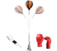 Punching Bag with Stand - Boxing Speed Trainer, Height Adjustable Boxing Speed Ball with Gloves, Home Practice And Coordination For Teens and Adults, Stress Relief, Home Gym Use