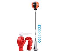 Punching Bag with Stand - Punch Training Device with Suction Cup | Height-Adjustable Boxing Ball for Children & Adults, In oxing Gloves & Bandage, Stress Relief Fitness Device for Home Office Gard