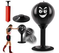 Punching Ball Table, Desktop Punching Bag Punching Ball Adults, Mini Punch Bag Funpunch with Strong Suction Cups and Air Pump, Box Bag for Home and Desk for Stress Relief, Table Punch Bag