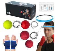 Punching Reflex Ball - Boxing Training Equipment, Headwraps Set, Fighting Skills Development Tool | Beginner Adult Exercise Fitness Home Gym Entr