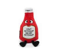 Punchkins “I Put Ketchup On Everything” Plush - Funny Ketchup Bottle Pun Stuffed Toy, Soft Weighted Novelty Food Plush Gift for Teens & Adults