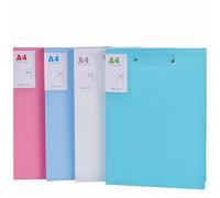 Punchless File Folder with Secure Clamps A4 Lever Arch Files, for School & Office Supplies, A4/Letter Size Ringless Binder Folder with Double Clips(Grn)