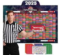 PUNCHMAN 2025-2026 Fantasy Football Draft Board Kit - 5.1x3.5 Ft Waterproof XL Fantasy Football Draft with 570+ Removable Labels (Top Rookie Sticker) & Schedule for Fantasy Football Draft Party