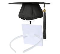 PUNCHMAN Graduation Clear White Cap Headband Insert, 2024 New Grad Hat Headband for Graduation Cap Insert, Decorations Secure Your Grad Hat And Your Hairstyle (Not Including the Graduaction Cap)