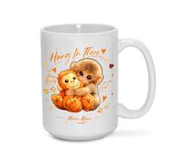 Punchs the Monkey Cute Monkey Ceramic Coffee Mug, 15oz, Heartwarming Primate and Plush Friend Novelty Cup, Gift for All (B)