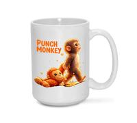 Punchs the Monkey Cute Monkey Ceramic Coffee Mug, 15oz, Heartwarming Primate and Plush Friend Novelty Cup, Gift for All (E)