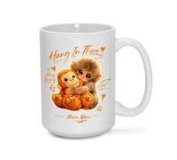 Punchs the Monkey Cute Monkey Ceramic Coffee Mug, 15oz, Heartwarming Primate and Plush Friend Novelty Cup, Gift for All (C)