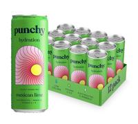 Punchy Drinks - Mexican Lime - Everyday Hydration, Essential Electrolytes, Minerals, Vitamins, Real Fruit, Supports Immunity, Caffeine Free, Aids Muscle Function, Low Calorie - 12 x 330ml