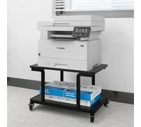PUNCIA 2-Tier Laser Printer Stand with Storage Shelf 60x50x38cm Large Printer Table Movable Copier Stand Under Desk Heavy Duty Rolling Cart Printer Holder on Wheels for Home Office (Black)