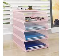 PUNCIA 4 Tiers Office A4 Paper Storage Organizer Letter Tray File Holder