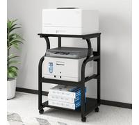 PUNCIA 50x40x73cm Large Printer Stand Table, Storage Unit with Adjustable Shelf,3 Tier Rolling Cart with Wheels for Home Office Organization,Multifunctional Shelves for Heat Press,3D Printer