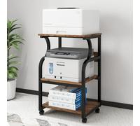 PUNCIA 50x40x73cm Large Printer Stand Table, Storage Unit with Adjustable Shelf,3 Tier Rolling Cart with Wheels for Home Office Organization,Multifunctional Shelves for Heat Press,3D Printer