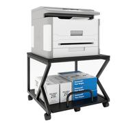 PUNCIA 50x50cm 2-Tier Printer Stand with Pull Out Shelf Black