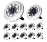 Puncools Solar Lights Outdoor Garden,12 Pack Waterproof Solar Ground Lights for Lawn Pathway Yard Landscape Walkway(Bright White)