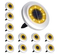 Puncools Solar Lights Outdoor Garden,12 Pack Waterproof Solar Ground Lights for Lawn Pathway Yard Landscape Walkway(Warm White)