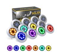 Puncools Solar Lights Outdoor Garden,12 Pack Waterproof Solar Ground Lights for Lawn Pathway Yard Landscape Walkway(Multicolor)