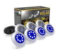 Puncools Solar Lights Outdoor Garden,8 Pack Waterproof Solar Ground Lights for Lawn Pathway Yard Landscape Walkway(Blue White)