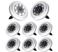 Puncools Solar Lights Outdoor Garden,8 Pack Waterproof Solar Ground Lights for Lawn Pathway Yard Landscape Walkway(White Light)