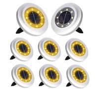 Puncools Solar Lights Outdoor Garden,8 Pack Waterproof Solar Ground Lights for Lawn Pathway Yard Landscape Walkway(Warm White)