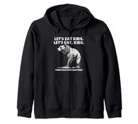 Punctuation Humor Grammar Joke for Teachers and Bear Fans Zip Hoodie