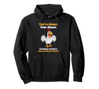 Punctuation Humor Your Dinner Grammar Joke for Chicken Fans Pullover Hoodie