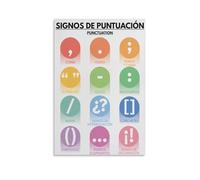 PUNCTUATION Poster, Spanish Language, Grammar Chart for Homeschool Educational Chart Poster 20x30inch(50x75cm)