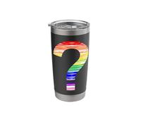 Punctuation ? Question Mark Ask a Question Knowledge Rainbow Stainless Steel Insulated Tumbler