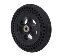 Puncture-Proof 6 Inch Solid Rubber Tire 8mm Bearing | 8mm bearing size, raised 3mm hub fit, direct pneumatic replacement, easy install, no tools required