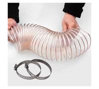 Puncture Resistant PU Dust Collection Hose - with Clamps, Flexible Clear Ducting Hose for Dust Collector Vacuum Systems Woodworking Material Handling(Dia-115mm (4.5 Inch))