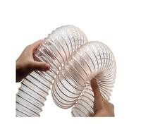 Puncture Resistant PVC Dust Collection Hose Flexible Clear PU Polyurethane Ducting Hose for Dust Collector Vacuum Systems Woodworking Material Handling(L 5m(16.4 Ft),Dia-75MM (2.9 Inch))