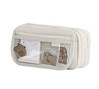 Punda Large Capacity Pencil Box | Zipper Pouch | Pencil Case Organizer | Cute Panda Pencil Storage Bag, Adorable Pencil Storage Bag for, Creamy, Consulte la descripción, See description