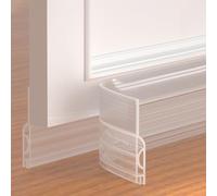 Pundin Door Draft Stopper,Adjustable Door Sweep for Bottom of Door,Silicone Weather Stripping Door Bottom Seal Blocker Air Noise,Under Door Gap Filler for Interior/Exterior Doors(Transparent, 39inch)