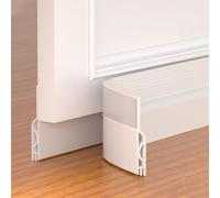 Pundin Door Draft Stopper, Adjustable Door Sweep, Silicone Weather Stripping, Under Door Gap Filler, White, 78 inch