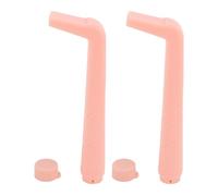 PUNELE 2 Pcs Hiccup Stopper Straw Hiccup Relief Straw for Adults Kids with Small Hole Flat Mouth Reusable Food Grade Plastic (Dusty Pink)