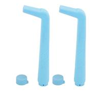 PUNELE 2 Pcs Hiccup Stopper Straw Hiccup Relief Straw for Adults Kids with Small Hole Flat Mouth Reusable Food Grade Plastic (Lake Blue)