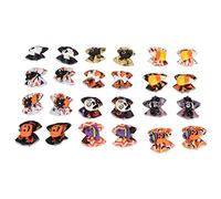PUNELE 24 Pack Halloween Dog Hair Bows, Stylish Handcrafted Pet Grooming Accessories, Pumpkin, Skulls, Halloween Hats, Sticks, Ghosts, Available in Various Designs