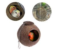 PUNELE Coconut Bird Pet Bird Feeder Toy, Handmade Hideaway with 6cm Hole, Safe and Comfortable for Birds, Fun and Relaxation (Assorted Color)