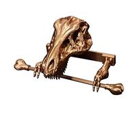 PUNELE Dinosaur Skull Wall Mount Toilet Paper Holder,Dinosaur Paper Towel Rack Skeleton,Resin Skeleton Paper Roll Holder Detachable Bathroom Hanger Tissue Dispenser for Washroom Decor (24*10.8*10.5CM)